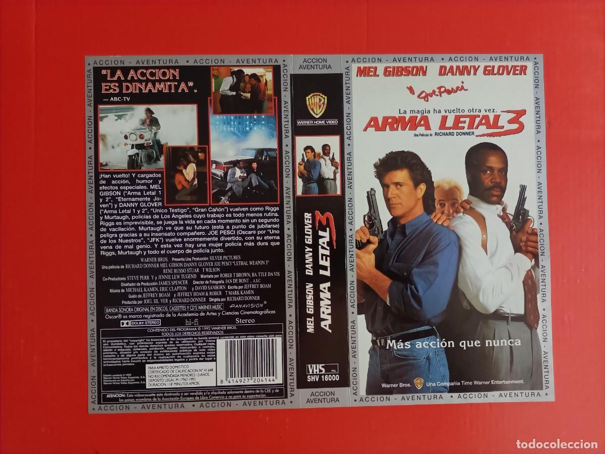 Cine: CARATULA DE LA PEL&Iacute;CULA ARMA LETAL 3, MEL GIBSON. EN EL DORSO DATOS. NUEVA