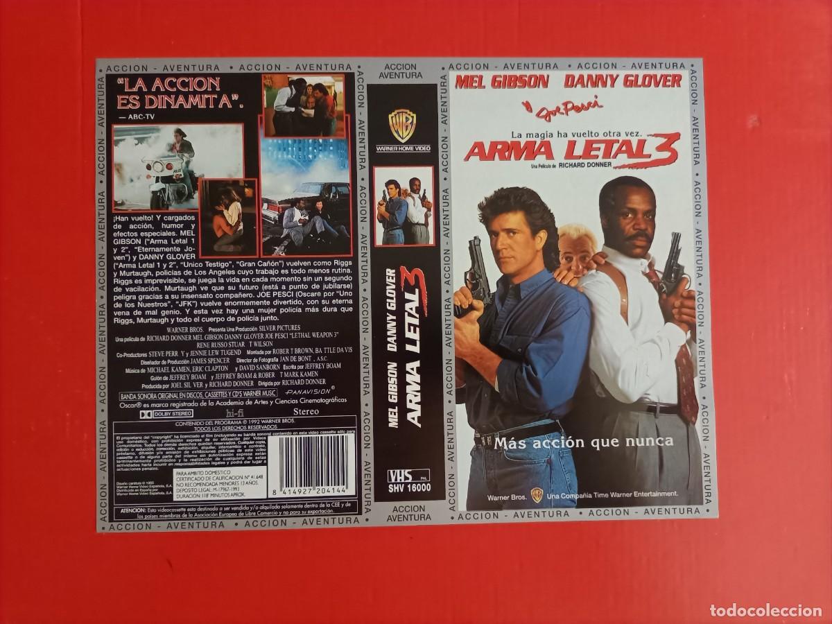 Cine: CARATULA DE LA PEL&Iacute;CULA ARMA LETAL 3, MEL GIBSON. EN EL DORSO DATOS. NUEVA