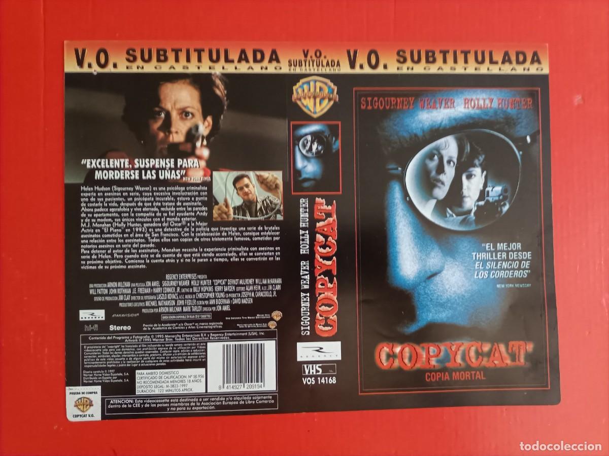 Cine: CARATULA DE LA PEL&Iacute;CULA COPYCAT (COPIA MORTAL) SIGOURNEY WEAVER. EN EL DORSO DATOS. NUEVA