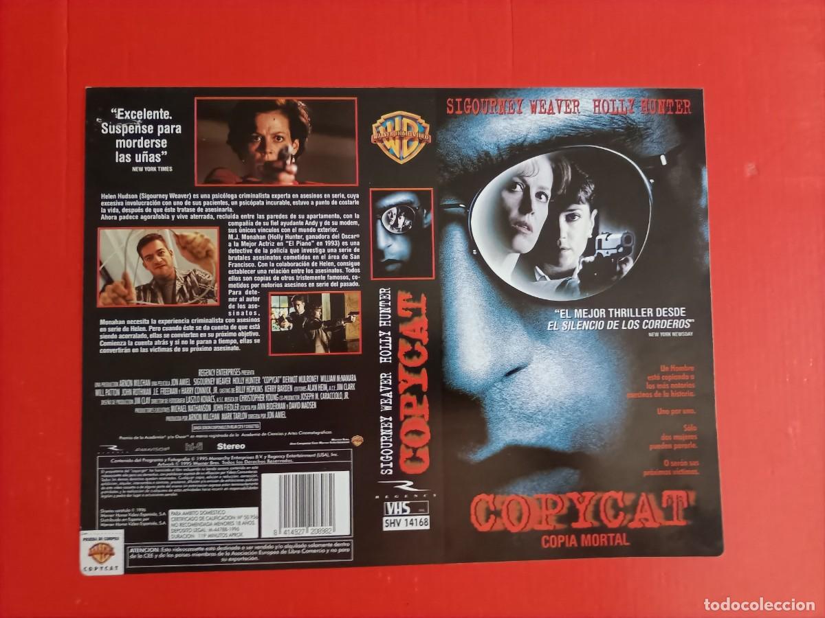 Cine: CARATULA DE LA PEL&Iacute;CULA COPYCAT (COPIA MORTAL) SIGOURNEY WEAVER. EN EL DORSO DATOS. NUEVA