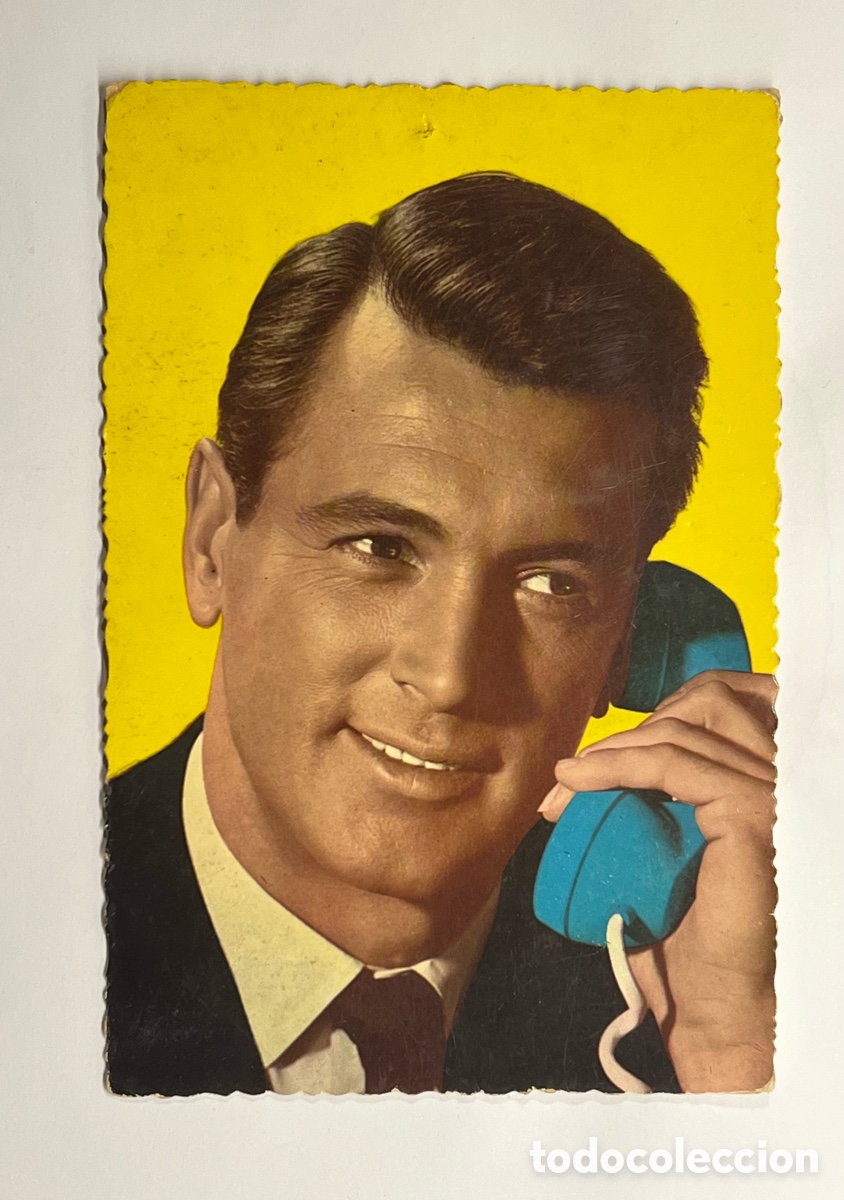 Cine: ROCK HUDSON. (N. en Winnetka el 1925.) Postal Archivo Bermejo (a.1961) circulada