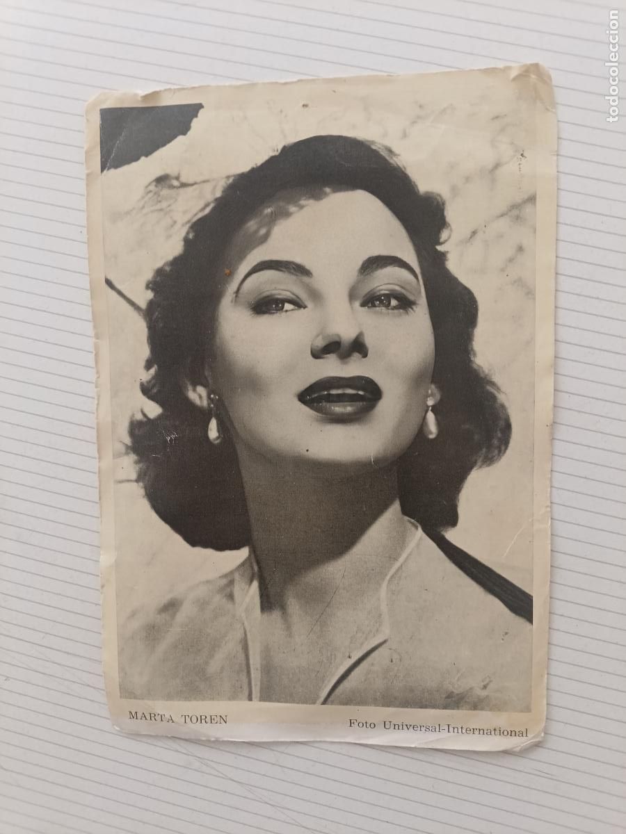 Cine: Marta Toren. Ficha obsequio de la revista Florita