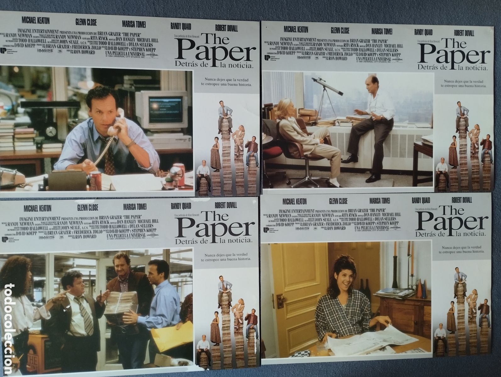Cine: 12 FOTOCROMOS - THE PAPER DETR&Aacute;S DE LA NOTICIA - SET COMPLETO