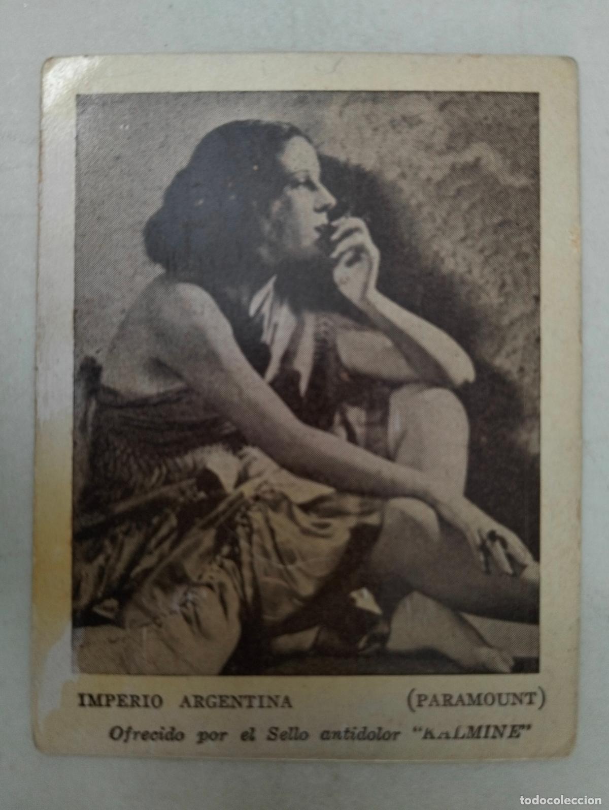 Cinema: ACTRIZ IMPERIO ARGENTINA, ANTIGUA TARJETA PUBLICIDAD, KALMINE, CONTROL DE PESO