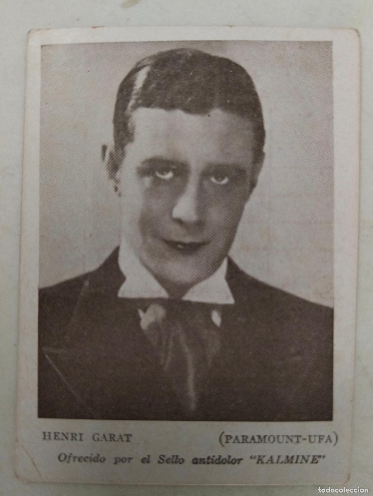 Kino: ACTOR HENRI GARAT, ANTIGUA TARJETA PUBLICIDAD, KALMINE, CONTROL DE PESO