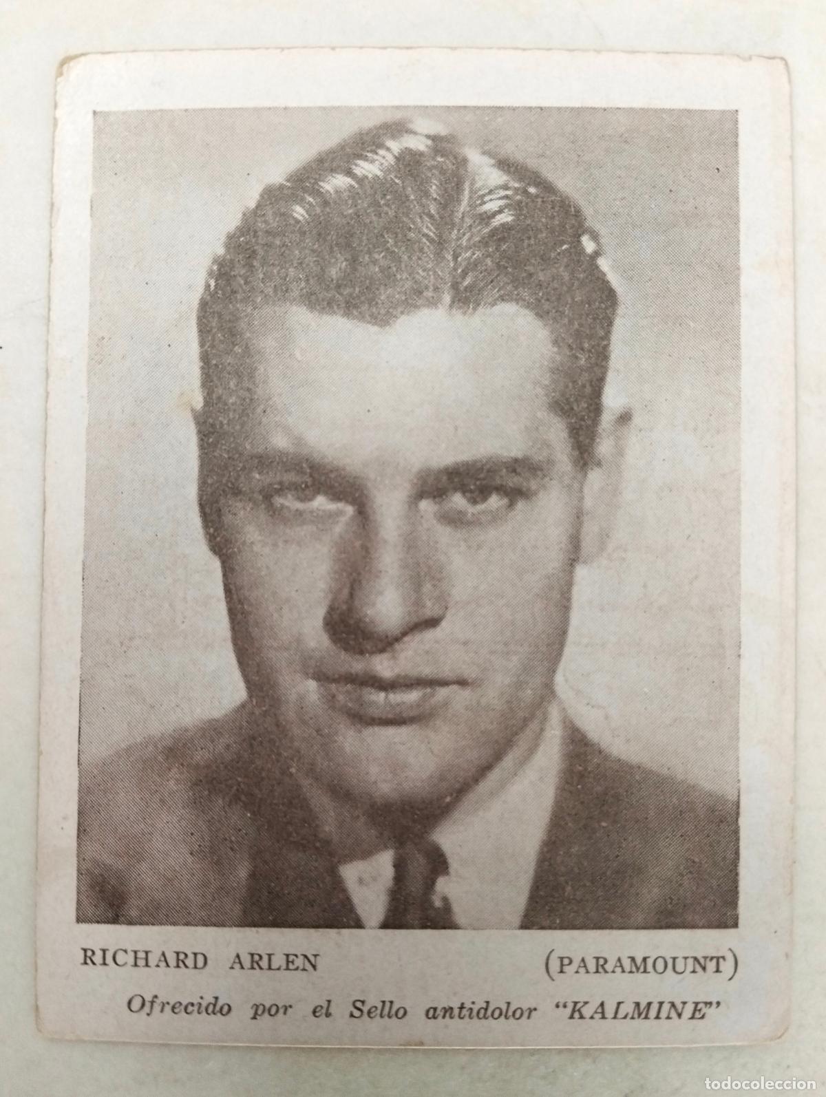 Kino: ACTOR RICHARD ARLEN, ANTIGUA TARJETA PUBLICIDAD, KALMINE, CONTROL DE PESO