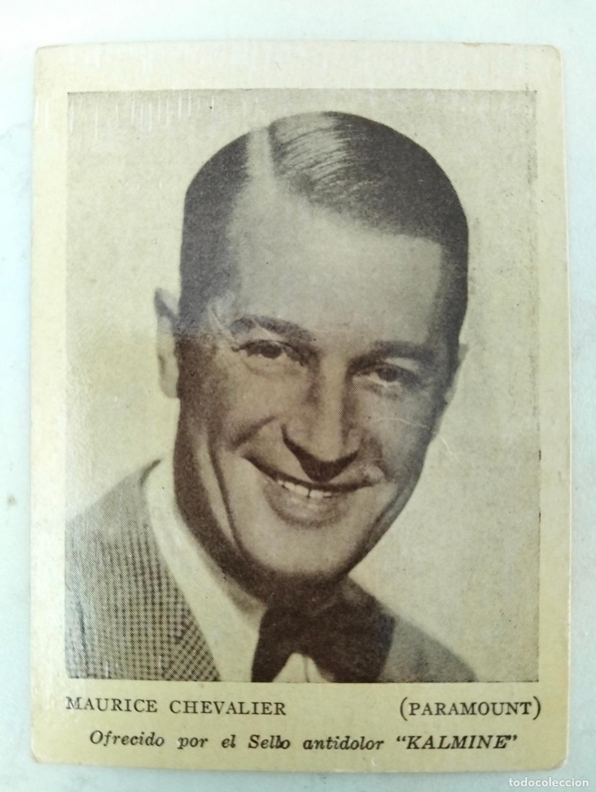 Cine: ACTOR MAURICE CHEVALIER, ANTIGUA TARJETA PUBLICIDAD, KALMINE, CONTROL DE PESO