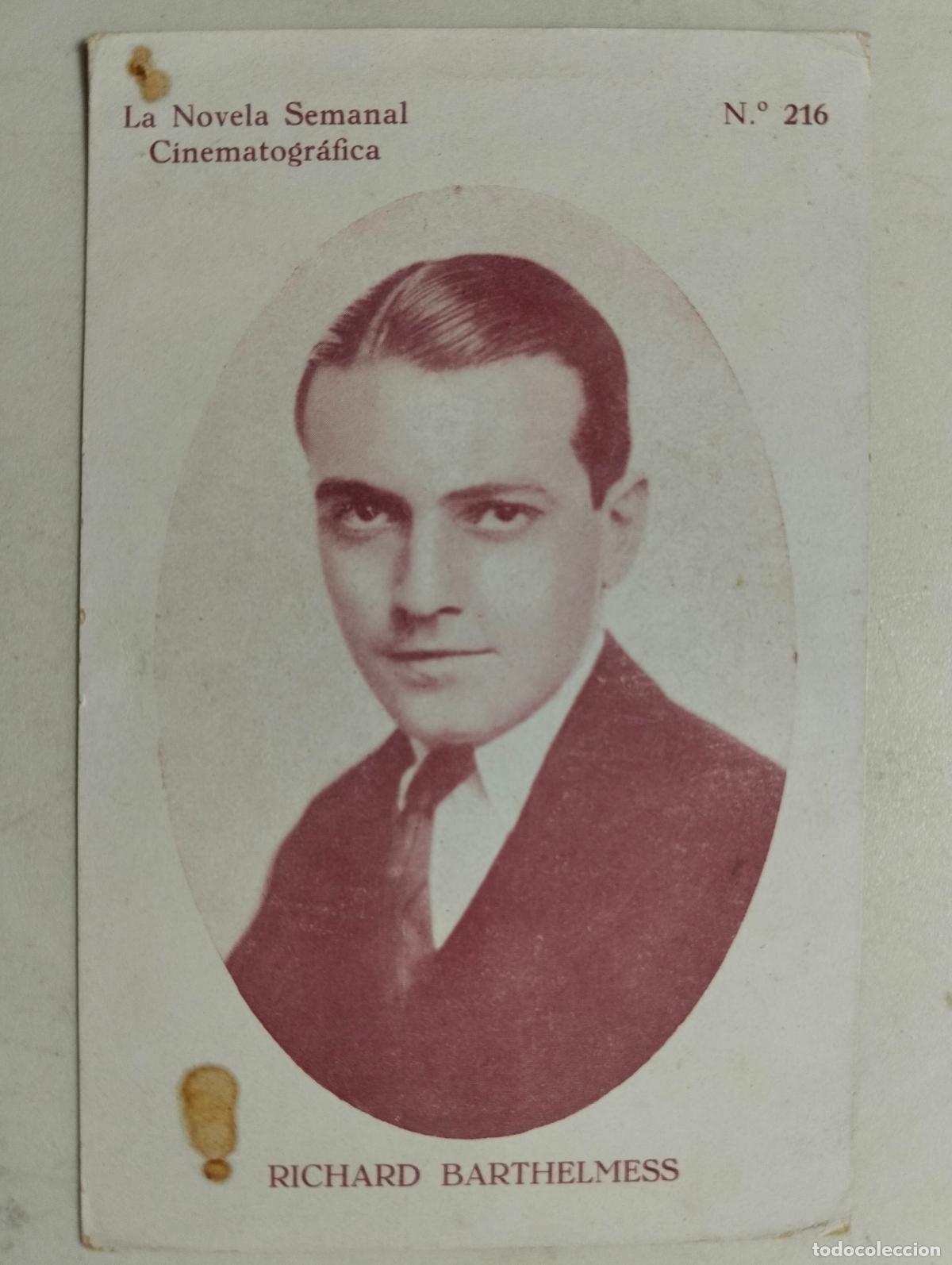 Cine: ACTOR RICHARD BARTHELMESS, LA NOVELA SEMANAL CINEMATOGRAFICA, N&ordm; 216