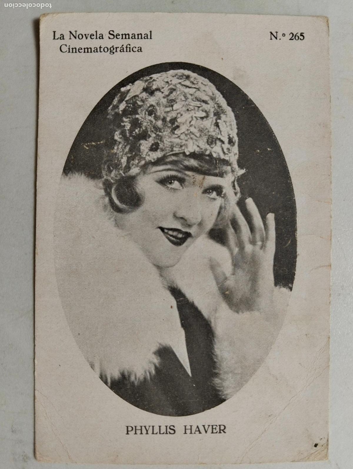 Cinema: ACTRIZ PHYLLIS HAVER, LA NOVELA SEMANAL CINEMATOGRAFICA, N&ordm; 265