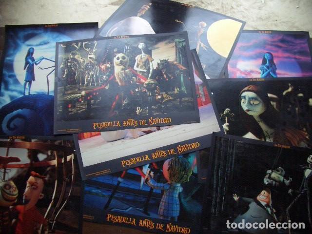 Cin&eacute;ma: PESADILLA ANTES DE NAVIDAD WALT DISNEY TIM BURTON SET DE 9 FOTOCROMOS ORIGINAL ESTRENO
