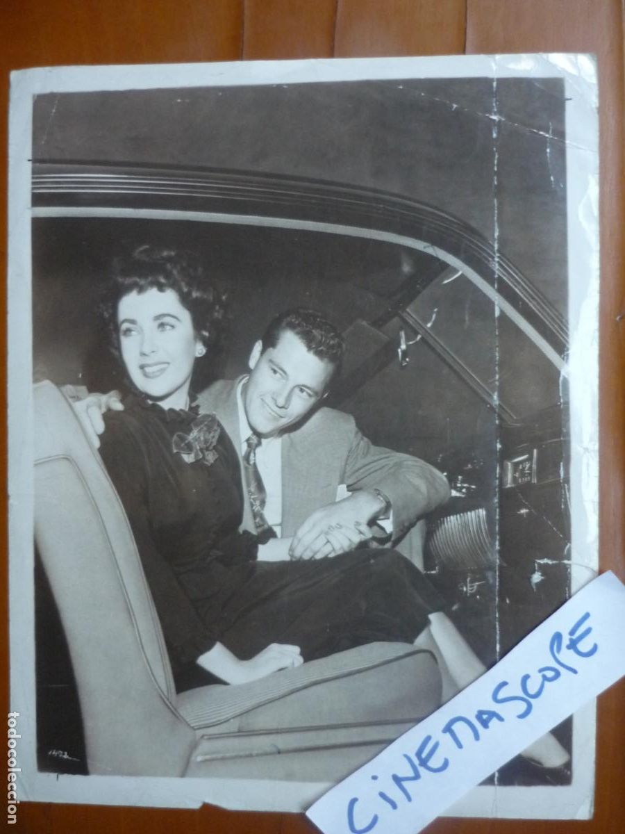 Cine: elizabeth liz taylor - foto original b/n - cinema actress - conrad nicholson hilton jr.
