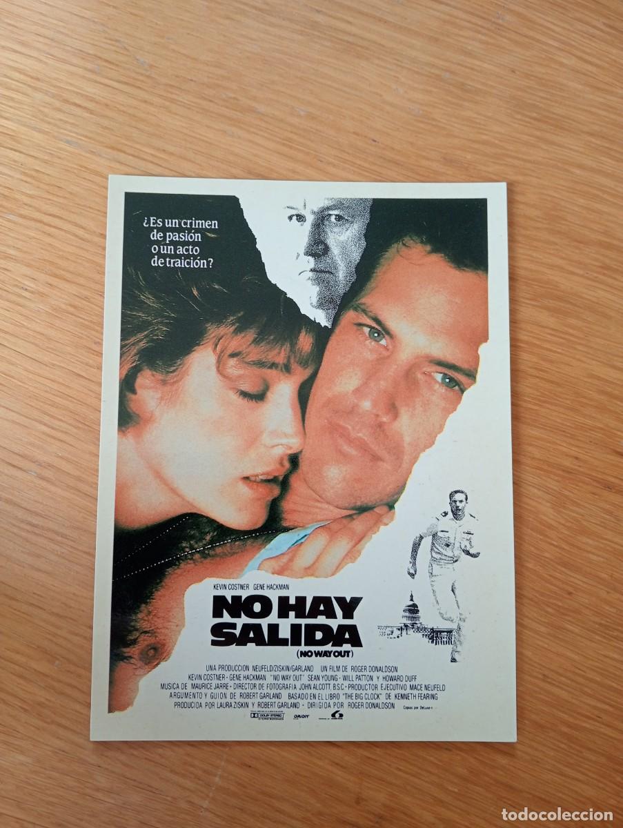 Cin&eacute;ma: POSTAL DE LA PEL&Iacute;CULA NO HAY SALIDA (NO WAY OUT). KEVIN COSTNER Y GENE HACKMAN. ROGER DONALDSON.1987