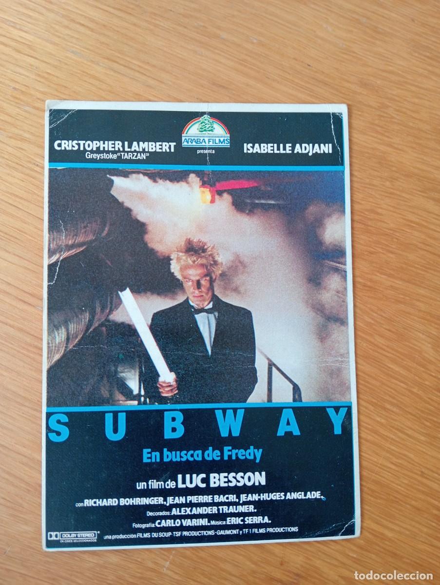 Cinema: POSTAL DE LA PEL&Iacute;CULA SUBWAY (EN BUSCA DE FREDY). C. LAMBERT E ISABELLE ADJANI. LUC BESSON. 1986.