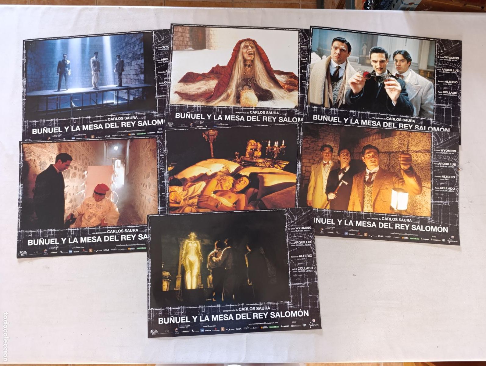 Cine: LOTE 7 FOTOCROMOS DIFERENTES - BU&Ntilde;UEL Y LA MESA DEL REY SALOMON - CARLOS SAURA (388)