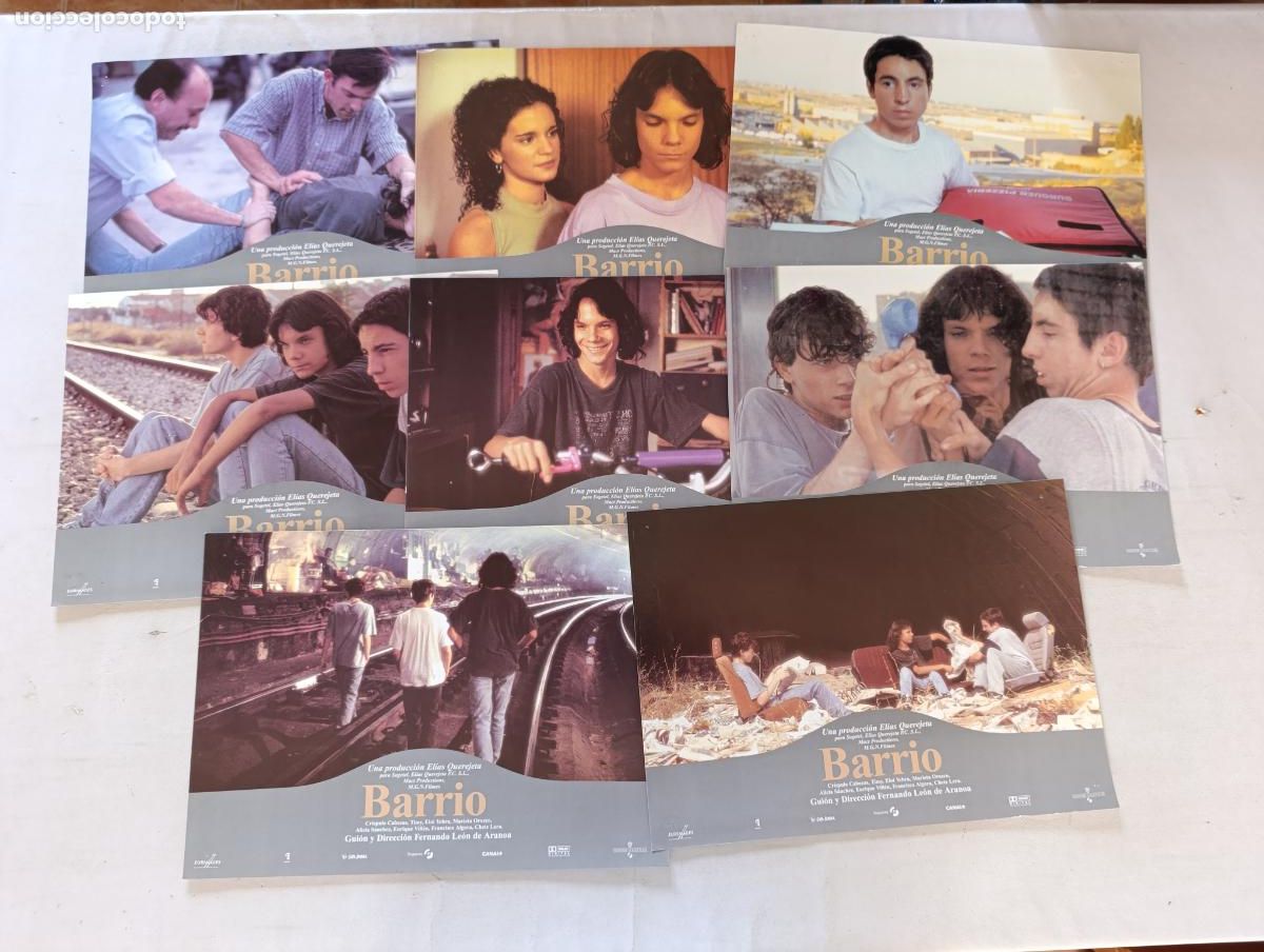 Cine: LOTE 8 FOTOCROMOS DIFERENTES - BARRIO - ELIAS QUEREJETA - SET COMPLETO - 24 X 34 CM (388)