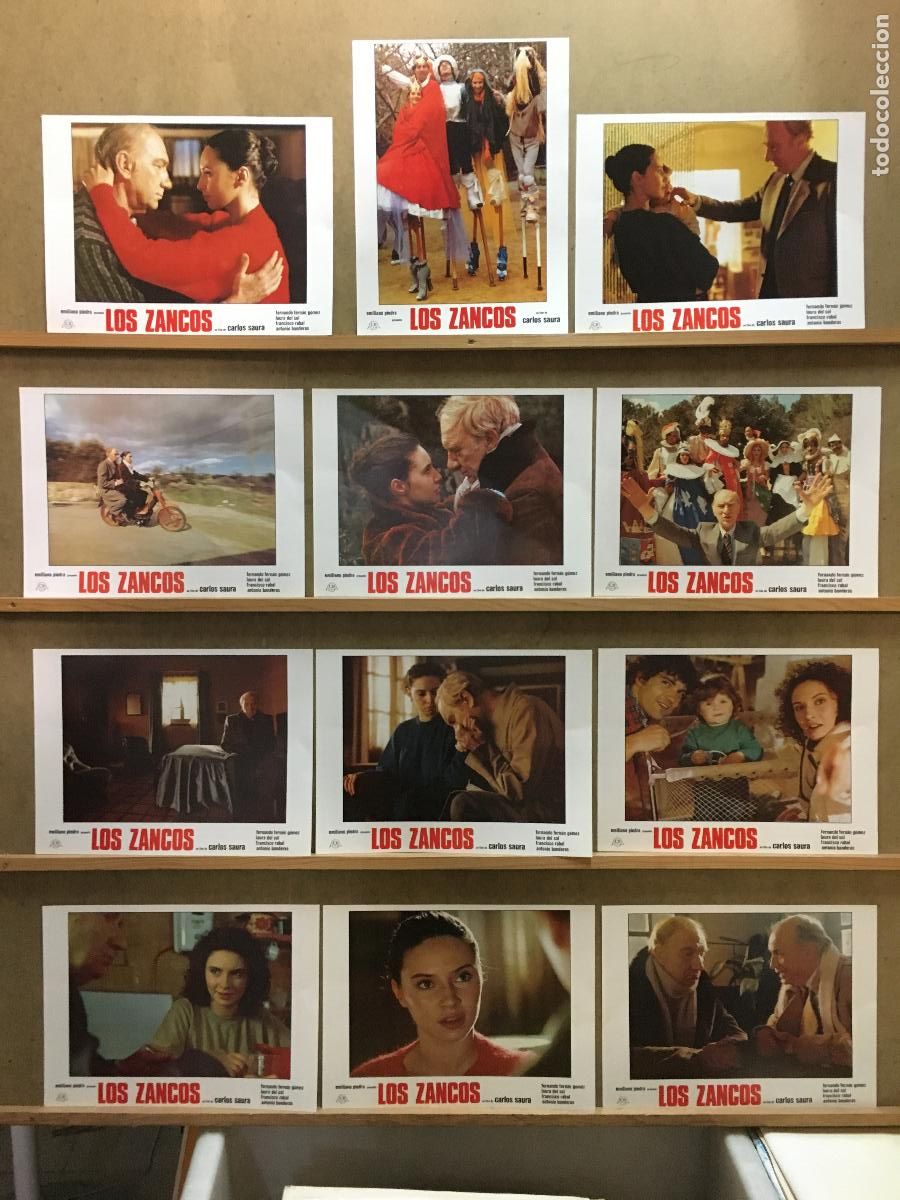 Cin&eacute;ma: AFT02 LOS ZANCOS CARLOS SAURA ANTONIO BANDERAS FERNAN GOMEZ SET COMPLETO 12 FOTOCROMOS ORIG EST h3