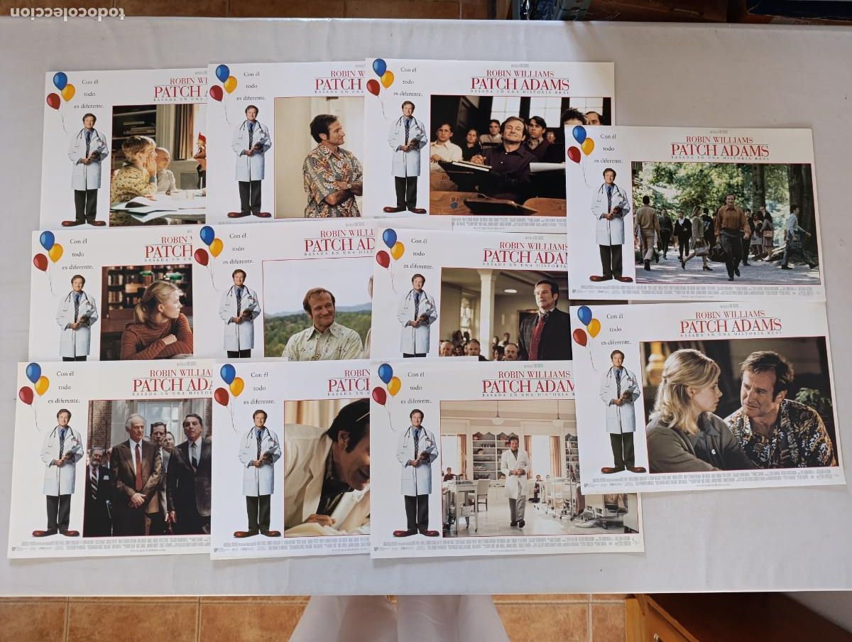 Cine: LOTE 11 FOTOCROMOS DIFERENTES - PATCH ADAMS - ROBIN WILLIAMS - 24 X 34 CM (388)