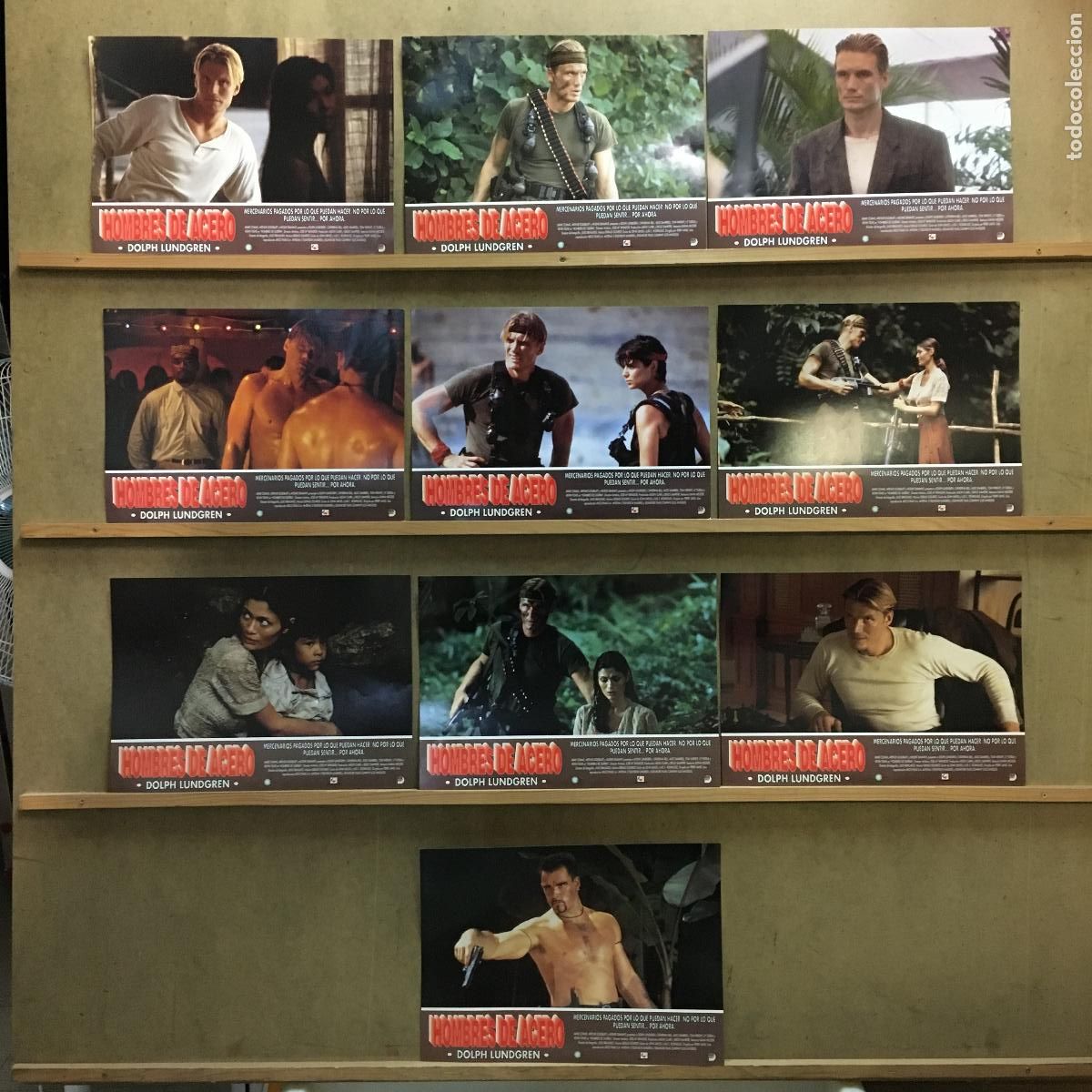 Cin&eacute;ma: AFT15 HOMBRES DE ACERO DOLPH LUNDGREN SET COMPLETO 10 FOTOCROMOS ORIGINAL ESTRENO h1