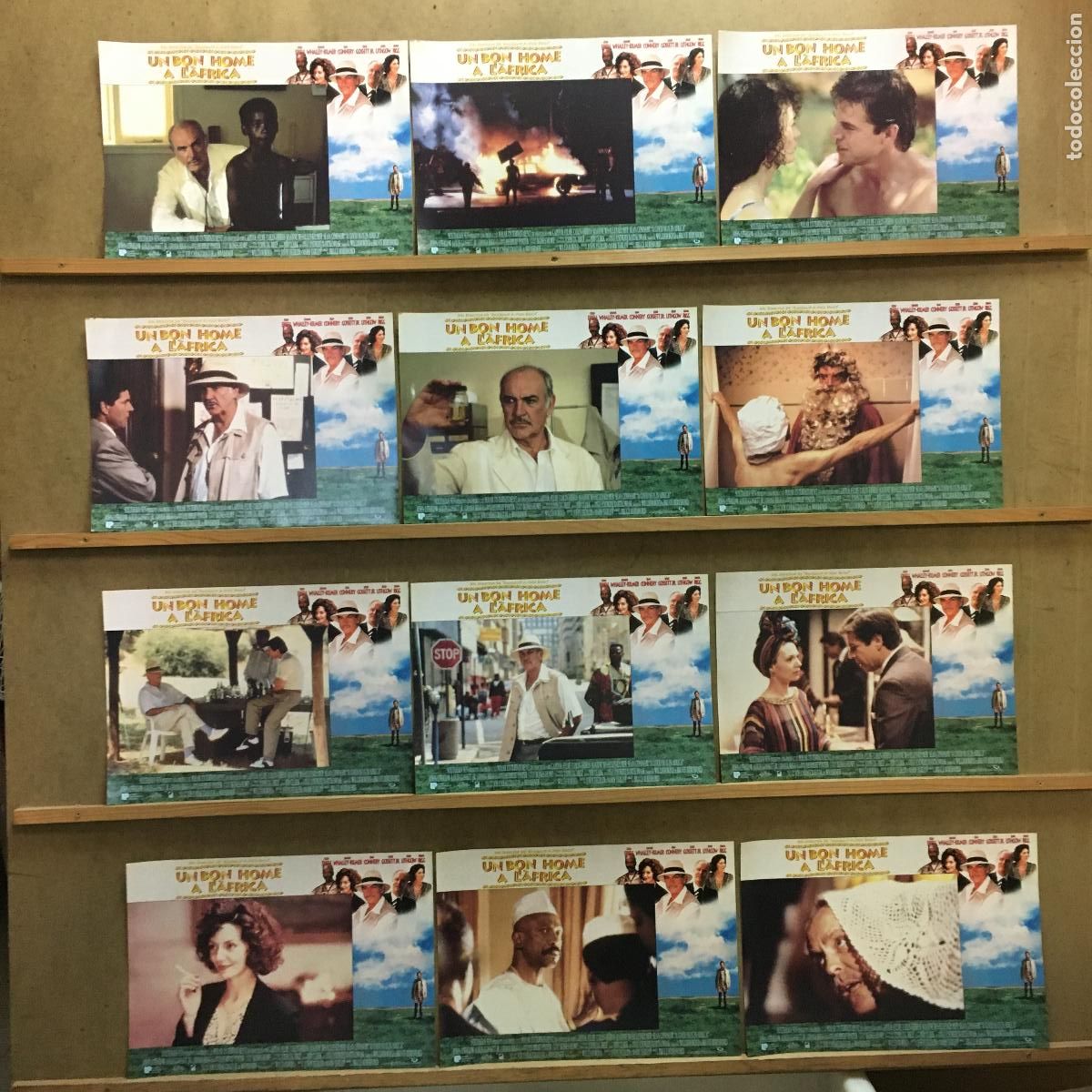 Cinema: AFT19 UN BUEN HOMBRE EN AFRICA SEAN CONNERY SET COMPLETO 12 FOTOCROMOS ORIGINAL catalan ESTRENO h1
