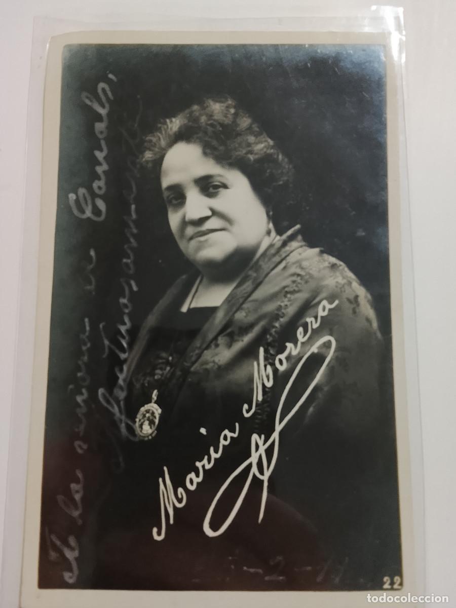 Cine: Postal de la actriz Maria Morera i Franco, dedicada
