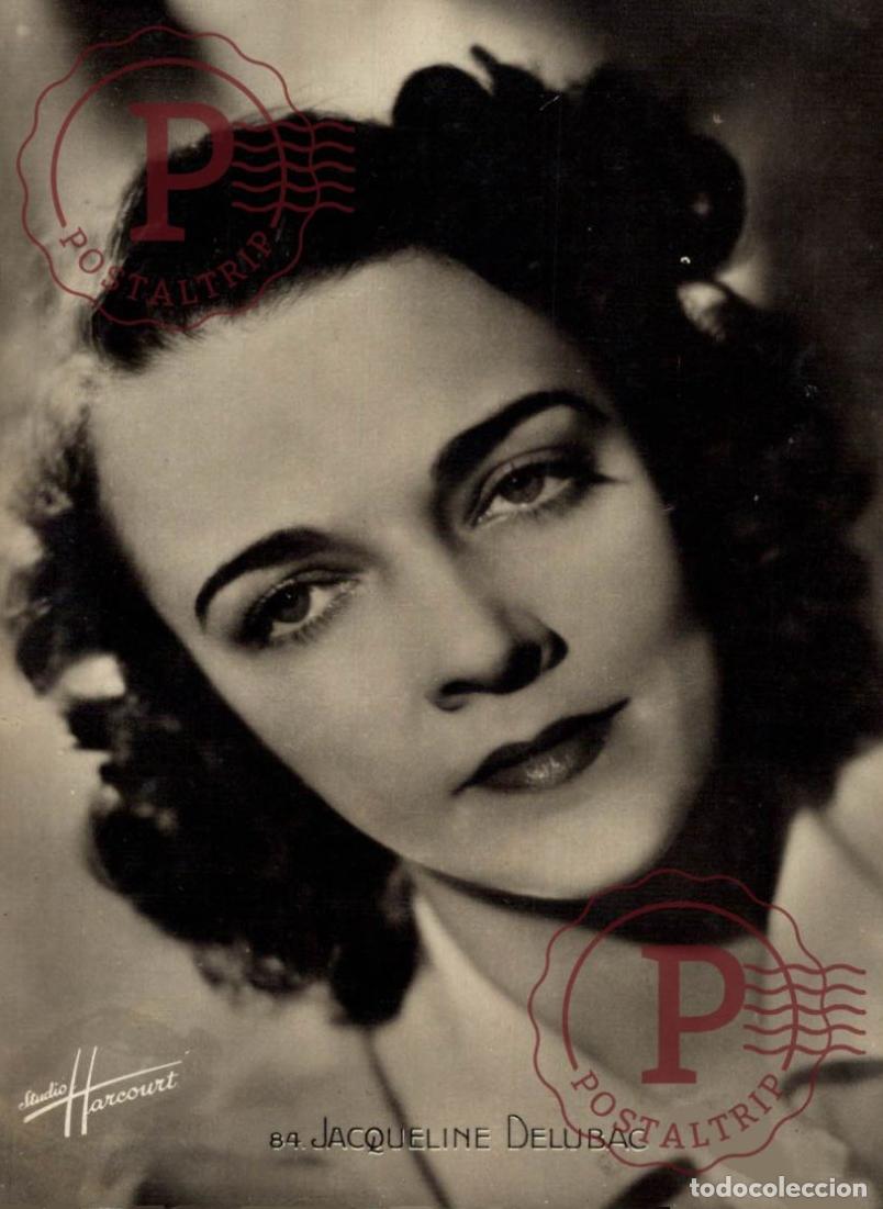 Cine: JACQUELINE DELUBAC ACTRICE STUDIO HARCOURT E.R. PARIS RPPC ACTRIZ ACTRESS CINE CINEMA