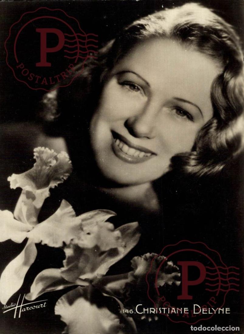 Cine: CHRISTIANE DELYNE ACTRICE STUDIO HARCOURT E.R. PARIS RPPC ACTRIZ ACTRESS