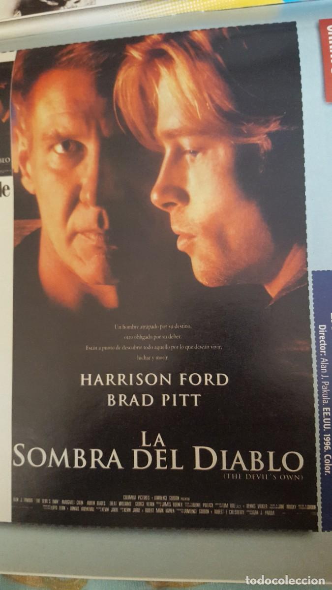 Cine: Recorte/car&aacute;tula de cine, pel&iacute;cula La sombra del Diablo. Foto de Brad Pitt. V&aacute;lida para VHS.
