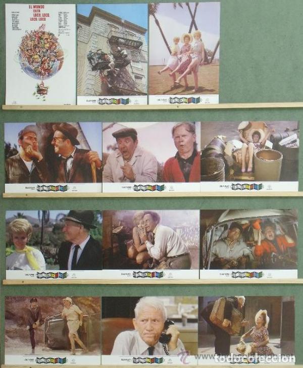 Kino: AFT62 EL MUNDO ESTA LOCO LOCO LOCO LOCO SPENCER TRACY SET COMPLETO 12 FOTOCROMOS ORIGINAL ESPA&Ntilde;OL h4