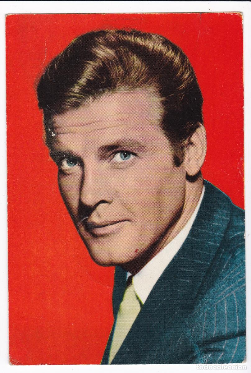 Kino: Roger Moore &rdquo;El Santo&rdquo;. Antigua foto postal de actor famoso.