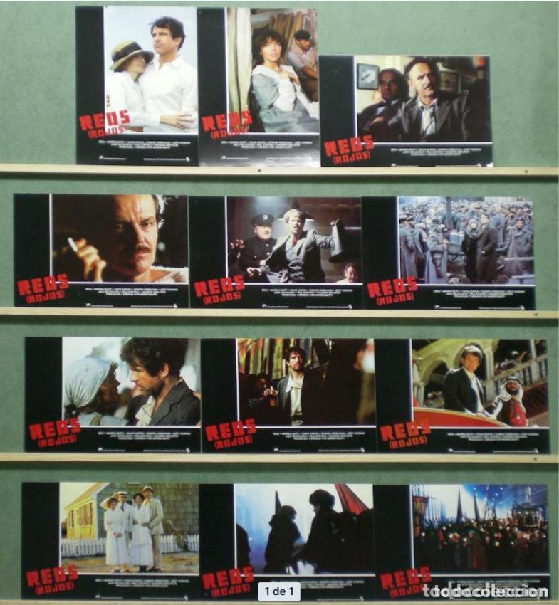 Cin&eacute;ma: AFT83 ROJOS REDS WARREN BEATTY DIANE KEATON JACK NICHOLSON SET COMPLET 12 FOTOCROMOS ORIG ESTRENO H1