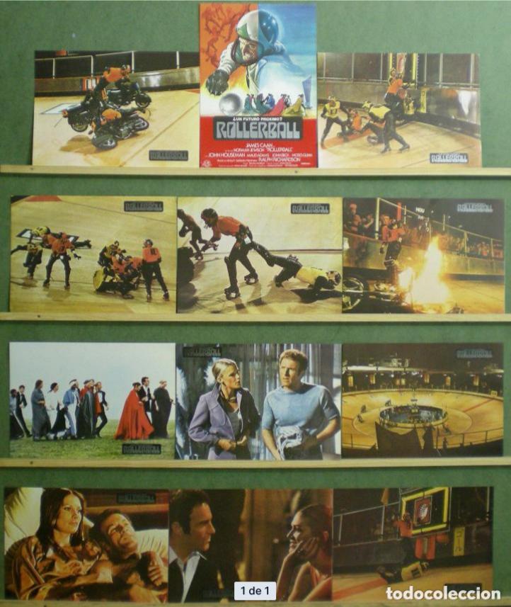 Cinema: AFT92 ROLLERBALL NORMAN JEWISON SET COMPLETO 12 FOTOCROMOS ORIGINAL ESPA&Ntilde;OL H1