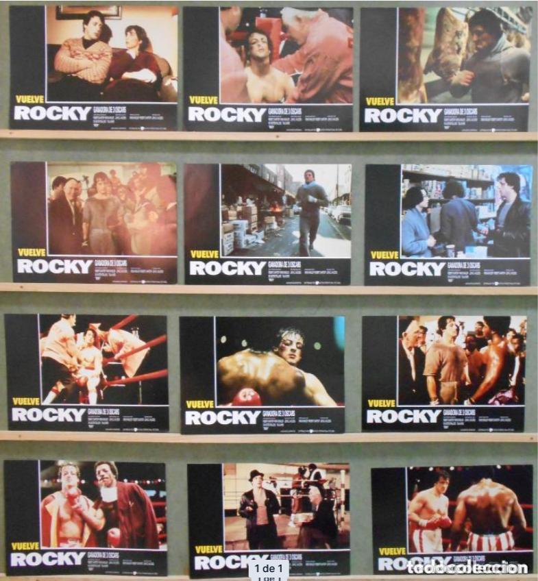 Cine: AFU10 ROCKY SYLVESTER STALLONE BOXEO SET COMPLETO 12 FOTOCROMOS ORIGINAL ESPA&Ntilde;OL h2