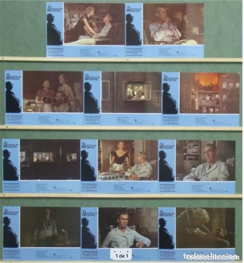 Cinema: AFU14 LA VENTANA INDISCRETA ALFRED HITCHCOCK GRACE KELLY SET COMPLETO 11 FOTOCROMOS ORIG ESPA&Ntilde;OL h4