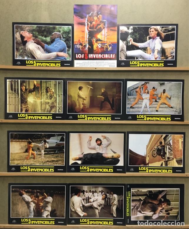 Cinema: AFU29 LOS 5 INVENCIBLES JOE LEWIS KARATE KUNG-FU SET COMPLETO 12 FOTOCROMOS ORIGINAL ESTRENO h1