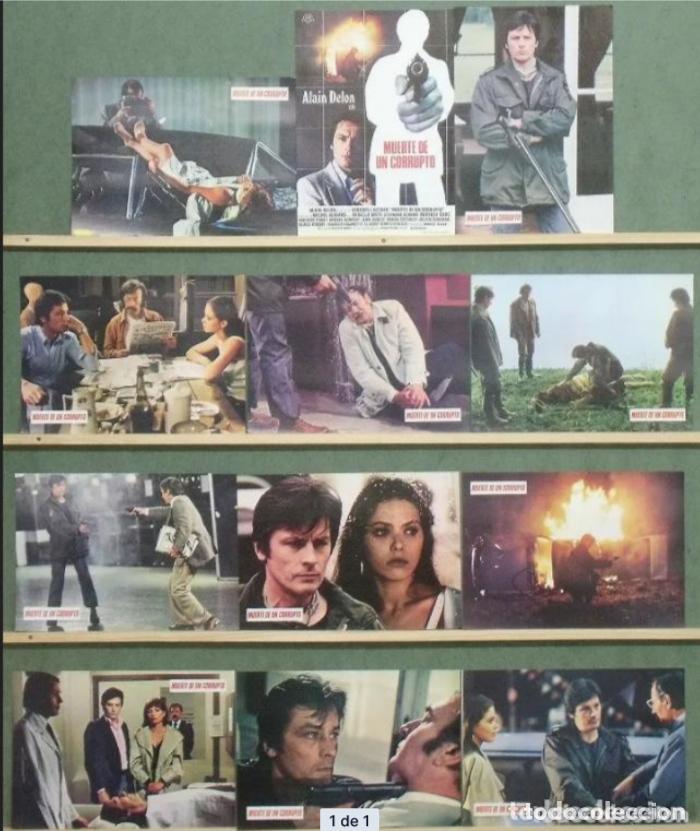 Kino: AFU37 MUERTE DE UN CORRUPTO ALAIN DELON ORNELLA MUTI SET COMPLETO 12 FOTOCROMOS ORIGINAL ESTRENO h1