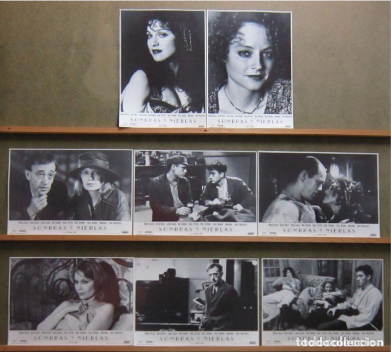 Cinema: AFU49 SOMBRAS Y NIEBLAS WOODY ALLEN JODIE FOSTER MADONNA SET COMPLETO 8 FOTOCROMOS ORIG EST