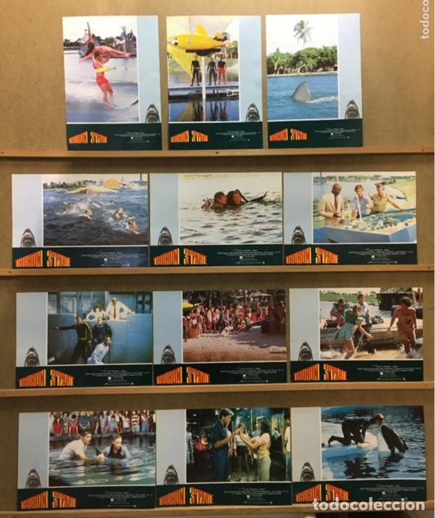 Cinema: AFU58 TIBURON 3 EL GRAN TIBURON JAWS 3-D DENNIS QUAID TERROR SET 12 FOTOCROMOS ORIGINAL ESTRENO