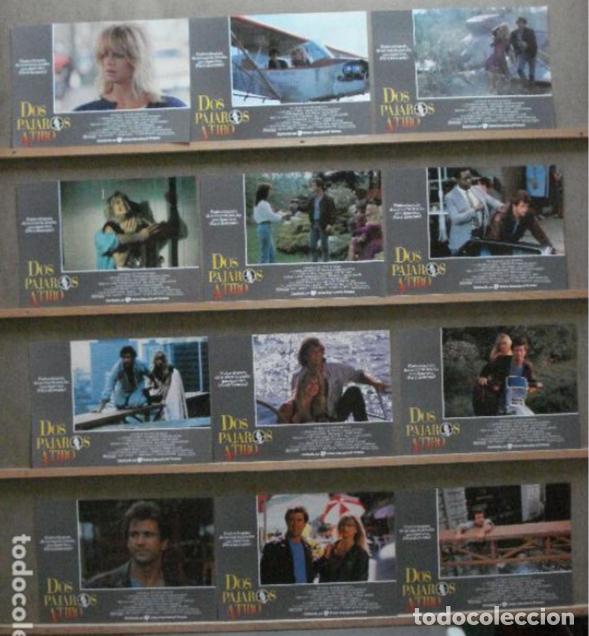 Cine: AFV05 DOS PAJAROS A TIRO MEL GIBSON GOLDIE HAWN SET COMPLETO 12 FOTOCROMOS ORIGINAL ESTRENO