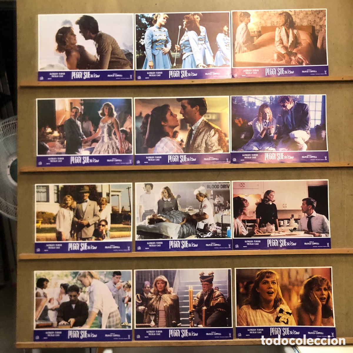 Kino: SCDO 581 PEGGY SUE SE CASO NICOLAS CAGE KATHLEEN TURNER COPPOLA SET 12 FOTOCROMOS ORIGINAL ESTRENO