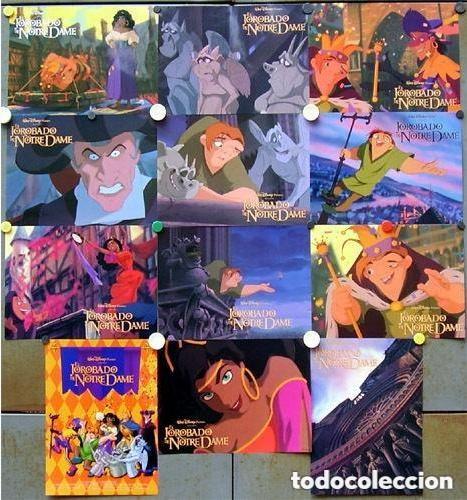 Kino: AFV13 EL JOROBADO DE NOTRE DAME WALT DISNEY SET COMPLETO 12 FOTOCROMOS ORIGINAL ESTRENO h4