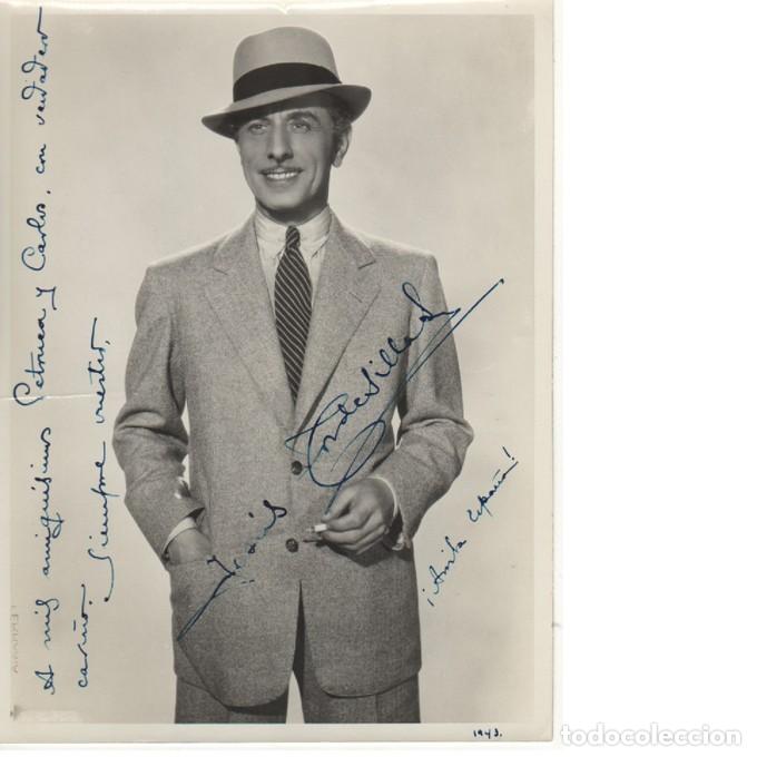 Cin&eacute;ma: Foto Jes&uacute;s Tordesillas. Dedicatoria aut&oacute;grafa. 1943. 24x18. Trasera sello Foto L&oacute;pez Ballesteros.