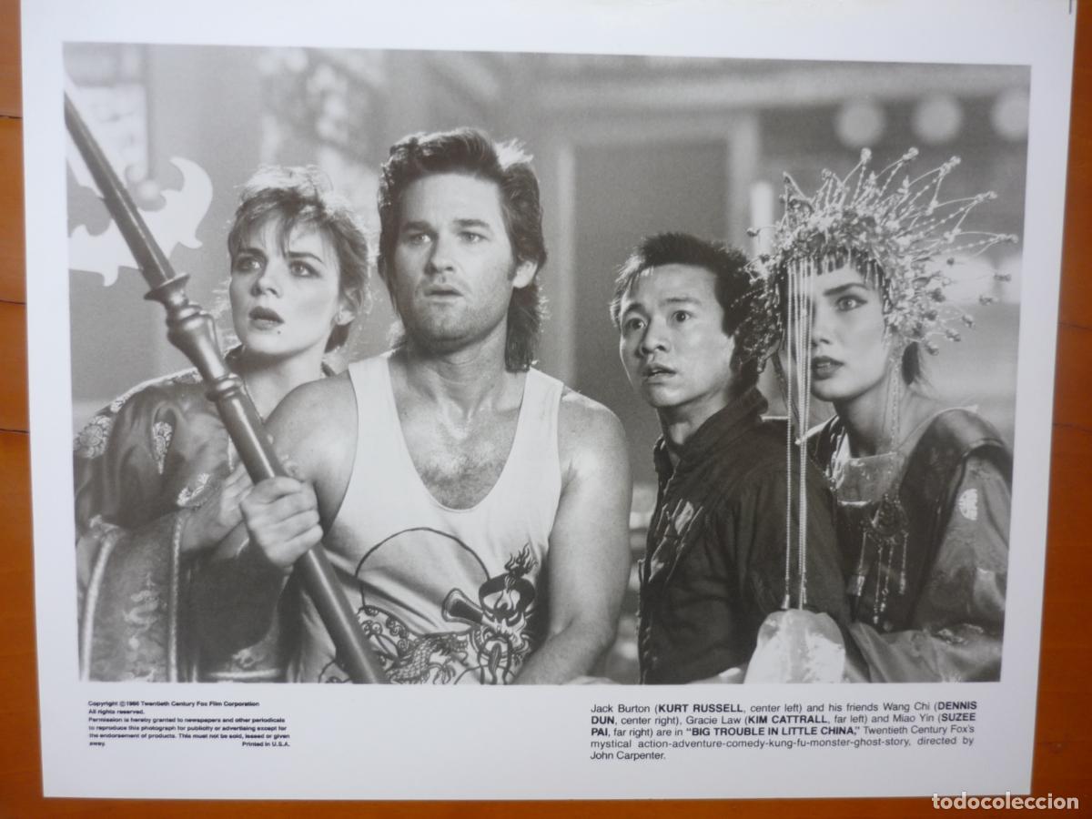 Cine: golpe en la peque&ntilde;a china - foto original b/n - kim catrall kurt russell dennis dun john carpenter