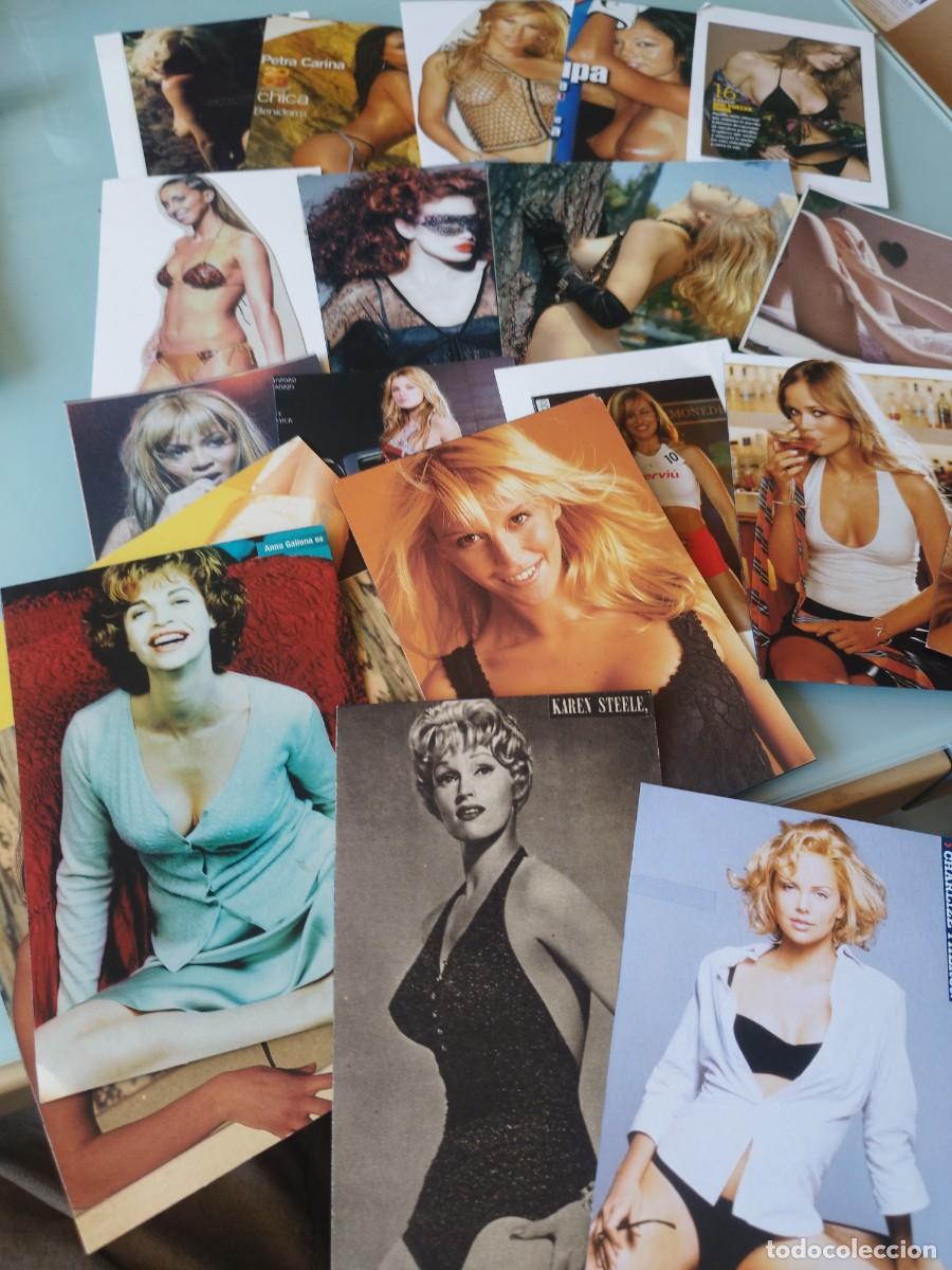 Kino: Lote 20 fotos recortes Vintage: Ana Obreg&oacute;n, Karen Steele, Charlize Theron. Actrices, modelos.