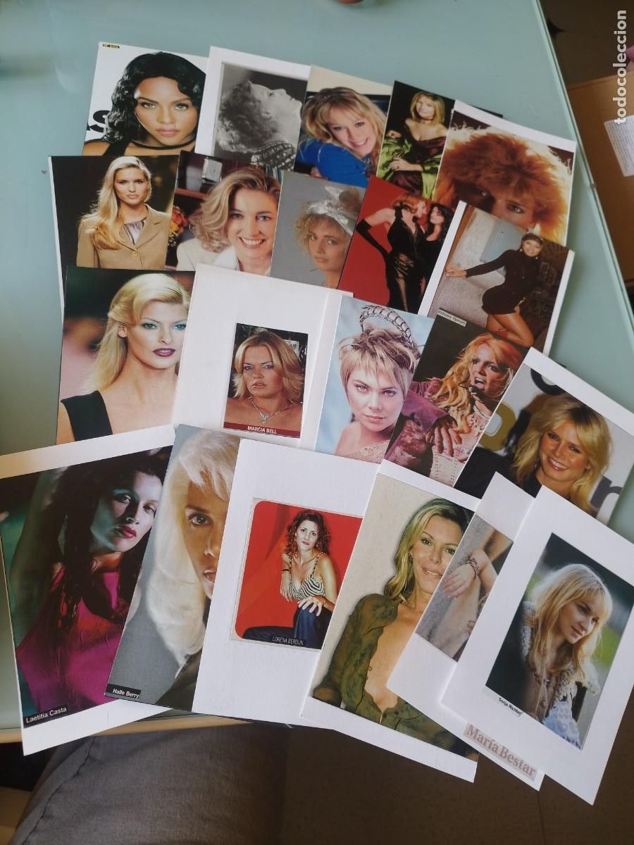 Kino: Lote de 21 recortes de prensa y revistas: Modelos y famosas a&ntilde;os 80-90-2000.