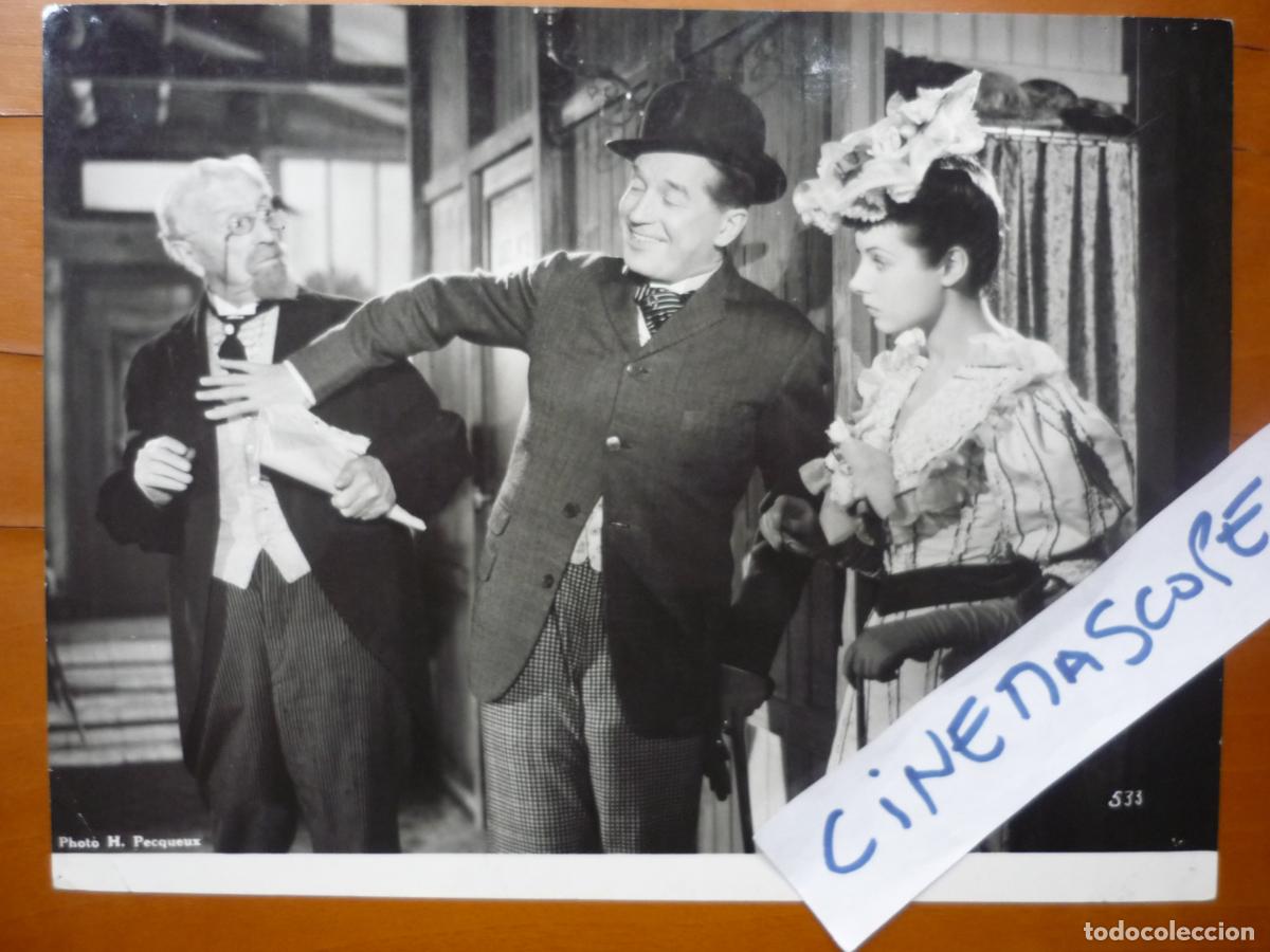Cine: maurice chevalier - foto original b/n - dany robin - el silencio es oro - rene clair