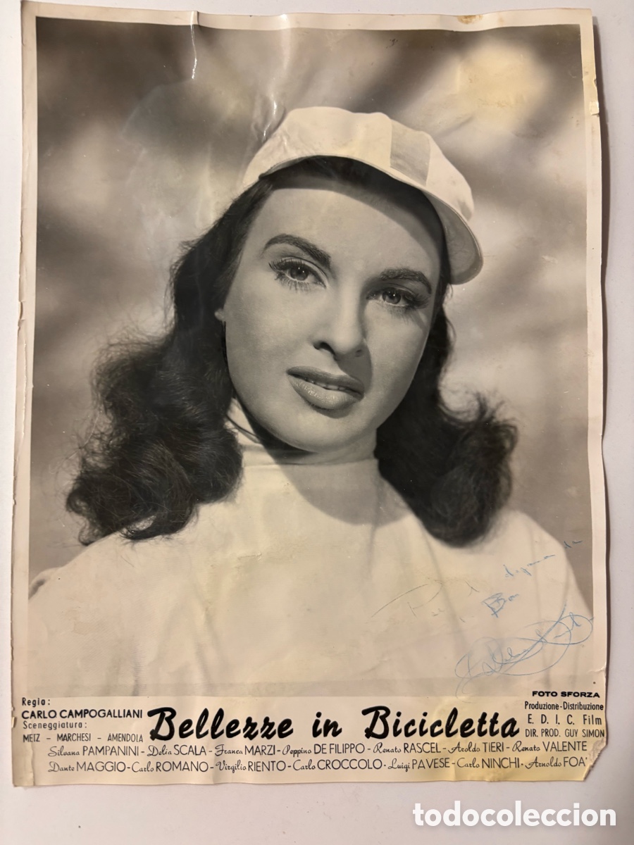 Cine: Foto original de Silvana pampanini bellezas en bicicleta