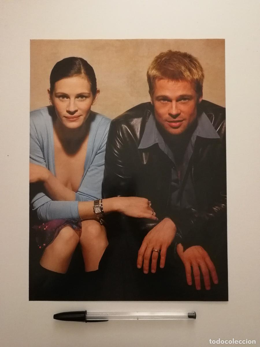 Cine: LAMINA ACARTONADA -20*25 - BRAD PITT - JULIA ROBERTS