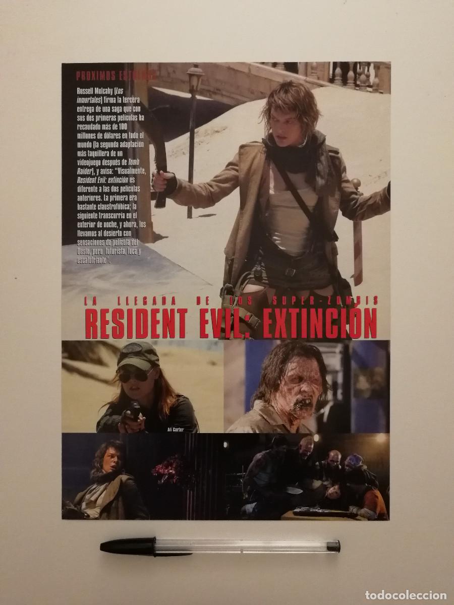 Cine: FICHA ACARTONADA -A4- RESIDENT EVIL EXTINCION - LAMINA ANUNCIO - Milla JOVOVICH