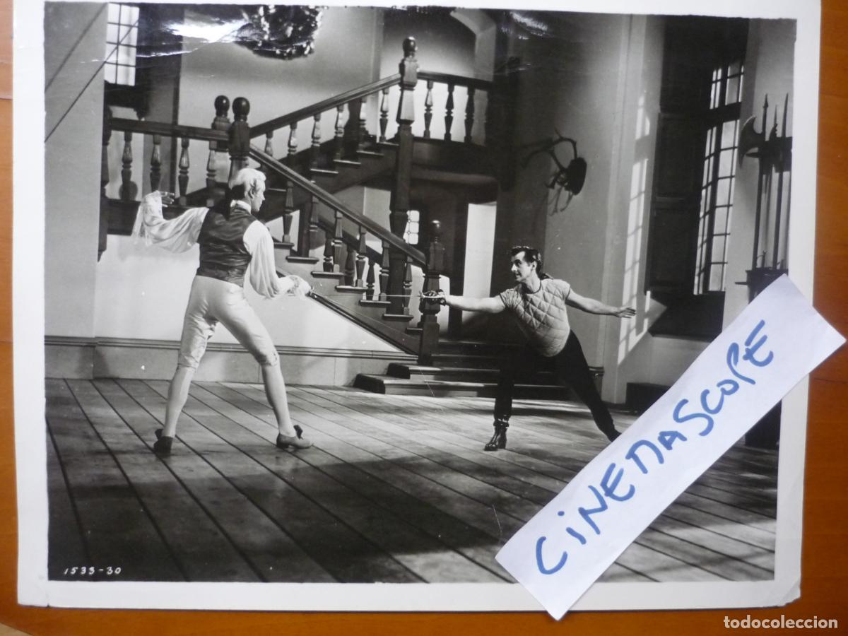 Cine: scaramouche - foto original b/n - stewart granger mel ferrer - escena esgrima