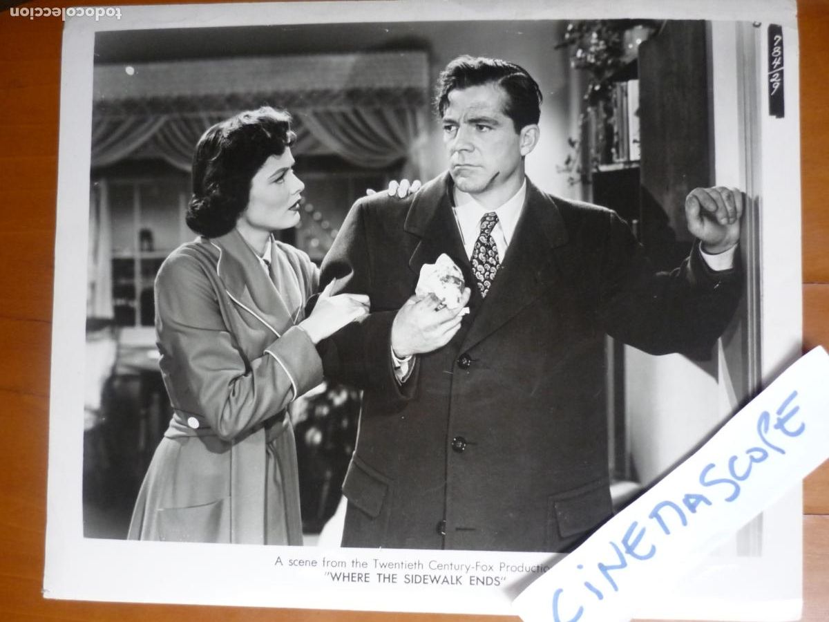 Cine: where the sidewalk ends - foto original b/n - gene tierney dana andrews al borde del peligro